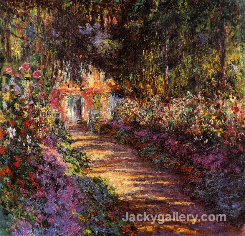 Pathway in Monets Garden at Giverny by Claude Monet paintings reproduction